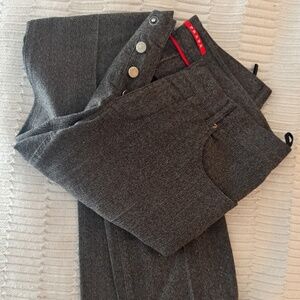 Prada Grey Wool Tailored Trousers